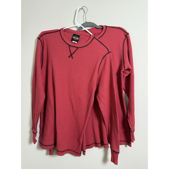 Harley-Davidson Other - Two Harley Davidson Waffle‎ Knit Shirts Mens Sz XL Solid Red Biking Layering